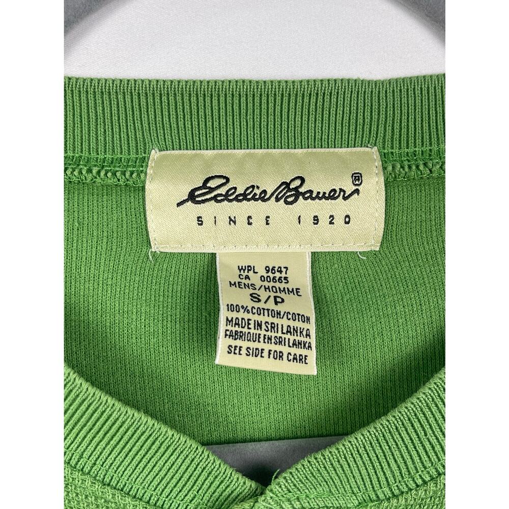 Vintage Eddie Bauer Green Waffle Knit Cotton Henley Shirt Casual Men’s Small - Picture 4 of 10